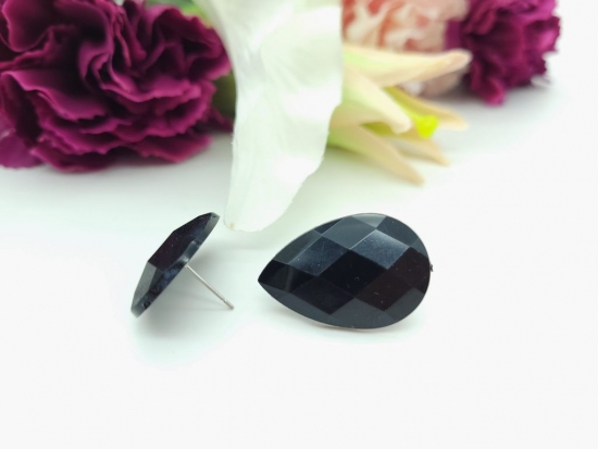 Tropfen Ohrstecker schwarz